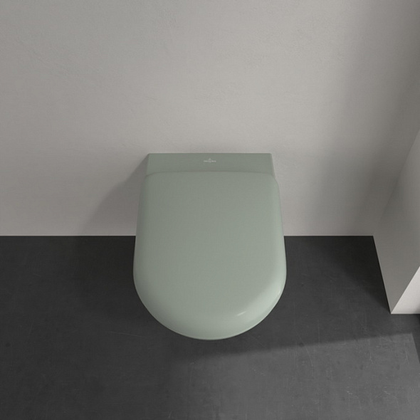 Унитаз Villeroy & Boch Antao 56х37, CeramicPlus, TwistFlush, с сиденьем, Morning Green