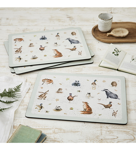 Набор подставок под тарелку "Лесные жители" 29,8х40,1 см, 4 шт