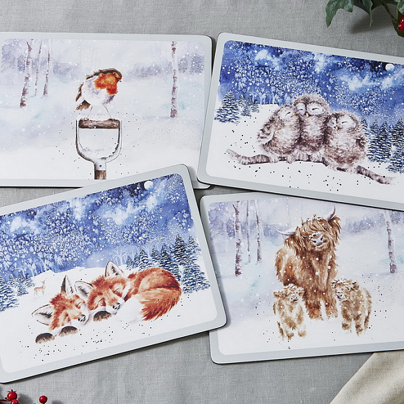 Набор подставок под тарелку Wrendale Designs Christmas 29,8х40,1 см, 4 шт