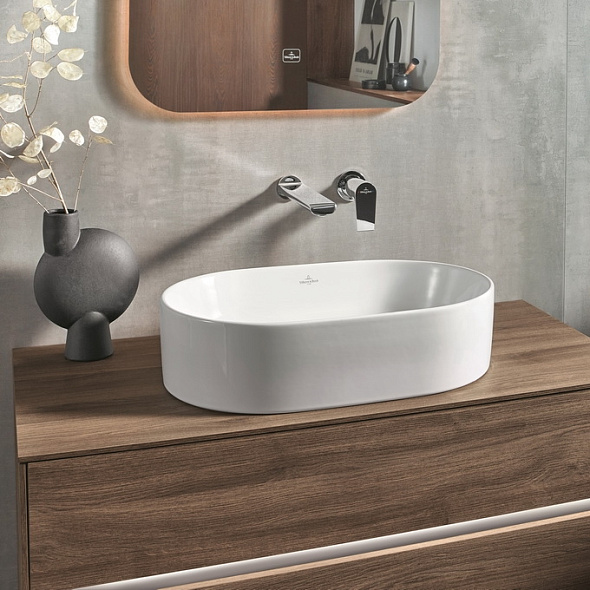 Раковина накладная Villeroy & Boch Collaro 56х36, CeramicPlus, 4A1956R1, из TitanCeram