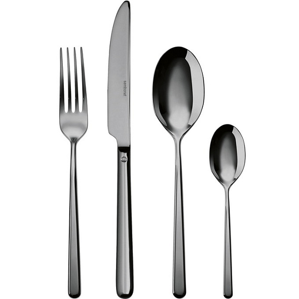 Набор столовых приборов Linear Black, 24 предмета