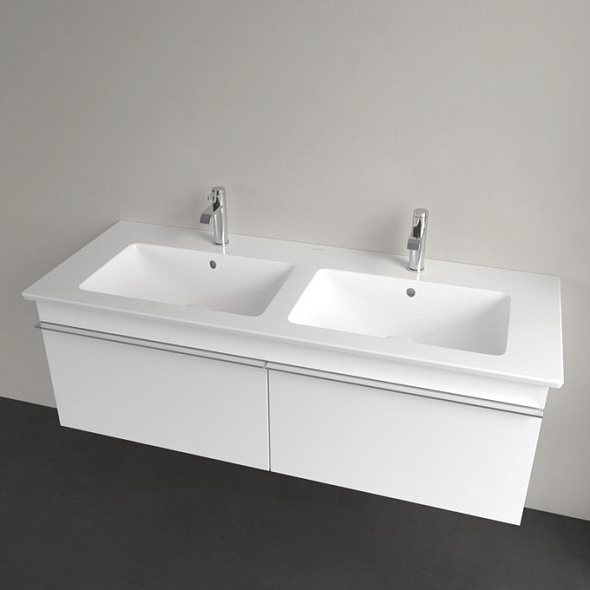 Раковина подвесная Villeroy & Boch Venticello 130х50, CeramicPlus, 4111DLR1, двойная