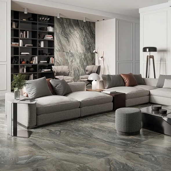 Керамогранит Italon Charme Deluxe 80х160 Lux, Grigio Orobico, 9 мм