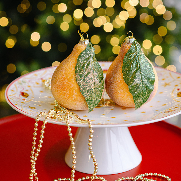 Елочная игрушка "Груша" 9 см
