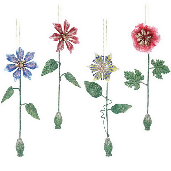 Новогодняя игрушка "Цветы" 18 см, в ассортименте