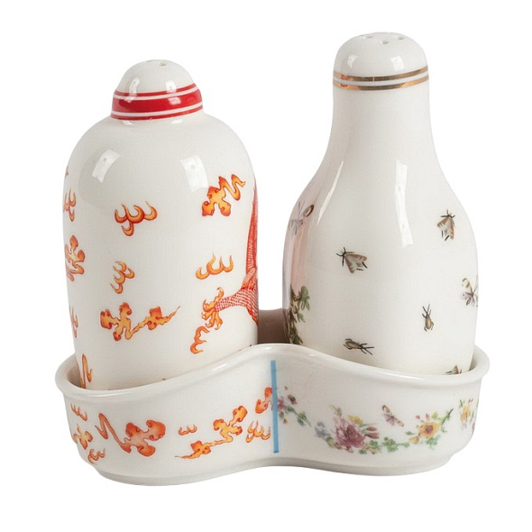 Набор из солонки и перечницы Hybrid, 3 предмета