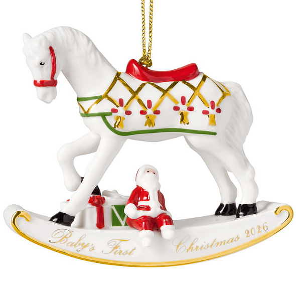 Елочная игрушка Villeroy & Boch Christmas Classics "Лошадка-качалка 2026" 9 см