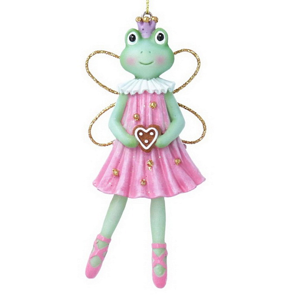 Елочная игрушка "Лягушка-балерина" 10 см
