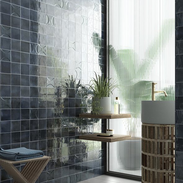 Плитка керамическая Equipe Hanoi 10х10, Arco Blue Night, 8 мм