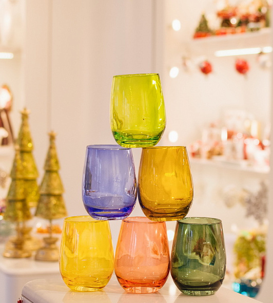 Набор стаканов Glass Multicolors 400 мл, 6 шт