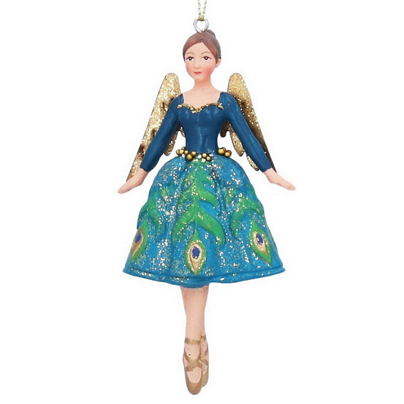 Елочная игрушка "Фея" 11 см, бирюзовая