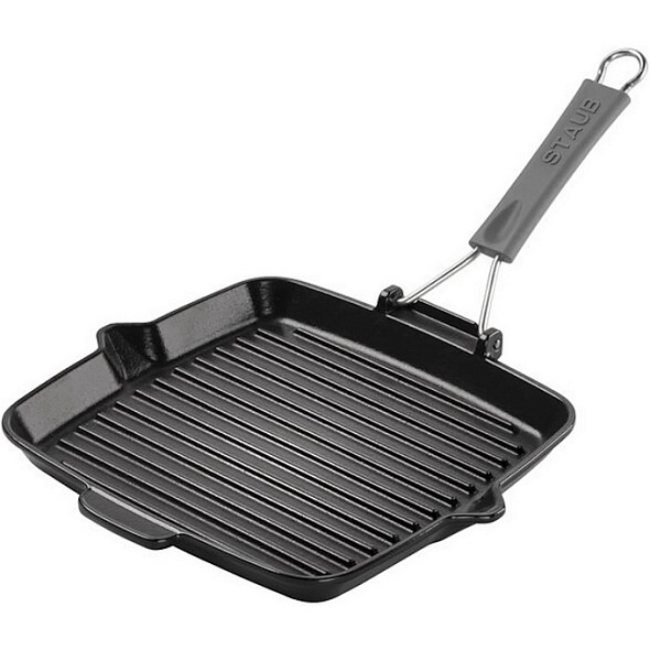 Сковорода-гриль квадратная с силиконовой ручкой Grills 24х24 см, черная