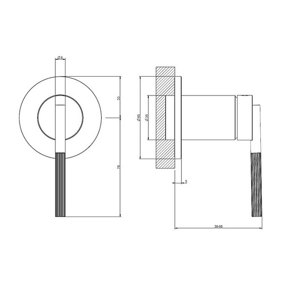 Внешняя часть Gessi Anello 63609.713 смесителя для душа, античная латунь