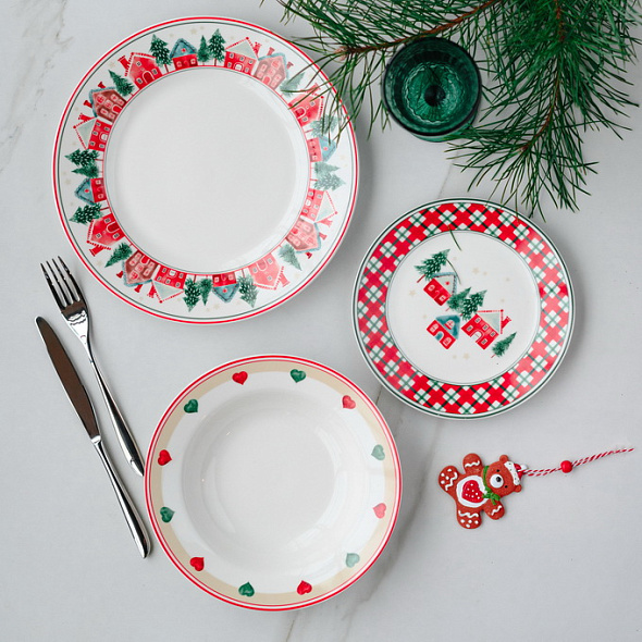 Набор посуды на 6 персон Atollo Christmas Conversation, 18 предметов