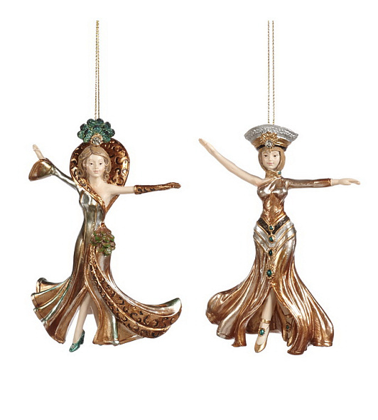 Новогодняя игрушка "Танцующая девушка" 12 см, в ассортименте