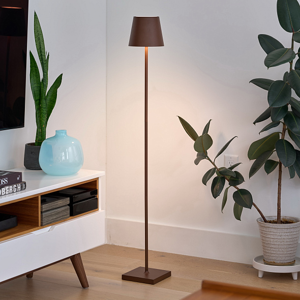 Лампа напольная Zafferano Poldina Pro L 122 см, коричневая