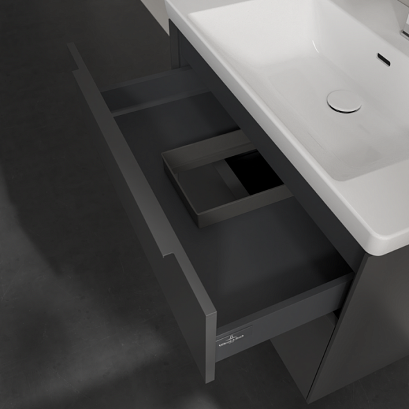 Тумба с раковиной Villeroy & Boch Subway 3.0 80х47, подвесная, графит