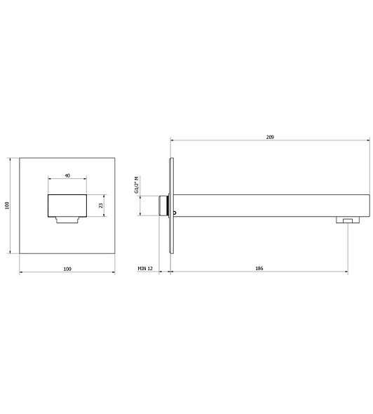 Излив для ванны iB Rubinetti Rubacuori RU320CC, хром