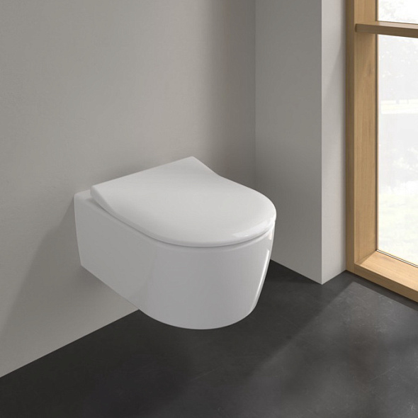 Унитаз подвесной Villeroy & Boch Avento 53х37 5656RS01, с сиденьем