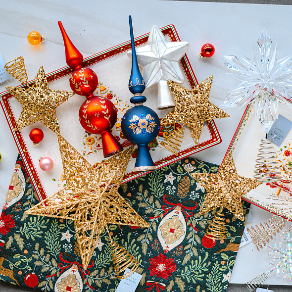 Верхушка для елки "Звезда" 17 см