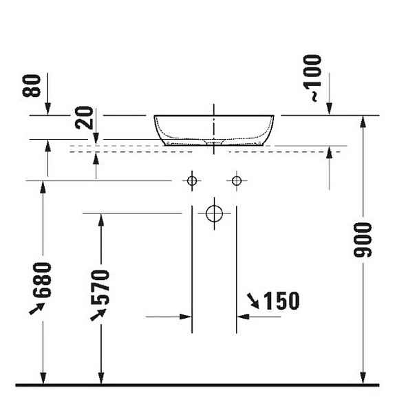 Раковина Duravit Sivida 40х40, из DuroCast, белая