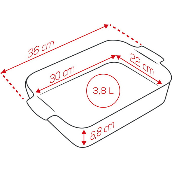 Форма для запекания прямоугольная Appolia 22х36 см, цвет шалфей