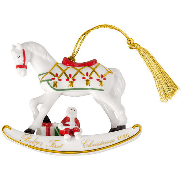 Елочная игрушка Villeroy & Boch Christmas Classics "Лошадка-качалка 2026" 9 см