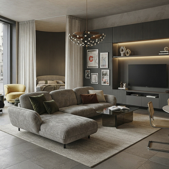 Диван угловой Calligaris Favola CS3455, левый, Taupe