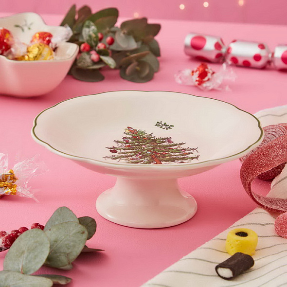 Блюдо для торта на ножке Christmas Tree 18 см