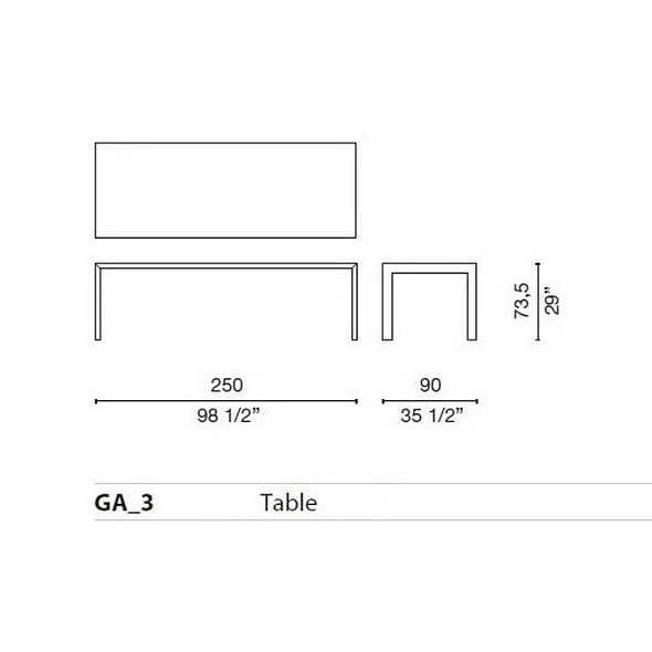 Стол Cappellini Gamma 250х90