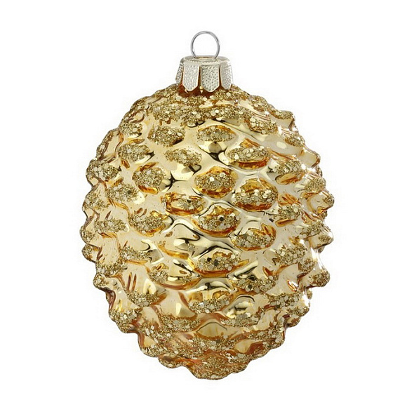 Елочная игрушка "Шишка" 8 см, цвет золото