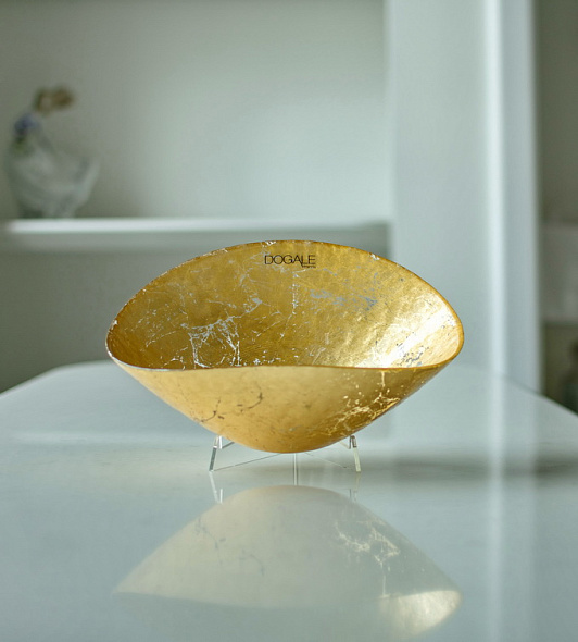 Чаша овальная Gold Leaf 25х16 см