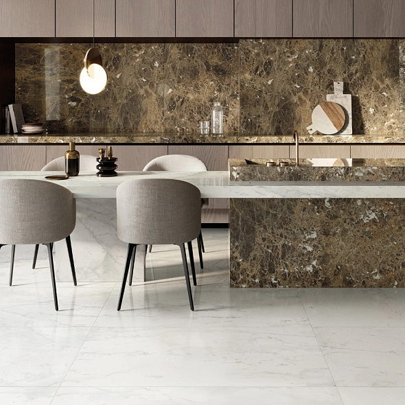 Керамогранит Italon Charme Deluxe 120х278 Lux, Bianco Michelangelo, 6 мм