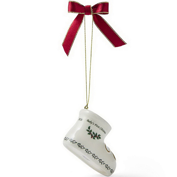 Елочная игрушка Spode Christmas Tree "Первый сапожок малыша" 4,5х4х7 см