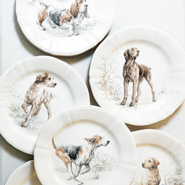 Набор салатных тарелок Sologne 23,2 см, 6 шт (собаки)