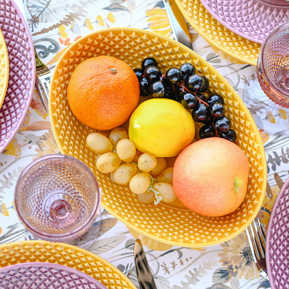 Блюдо овальн. глубокое Bicos Yellow 28х19,7 см
