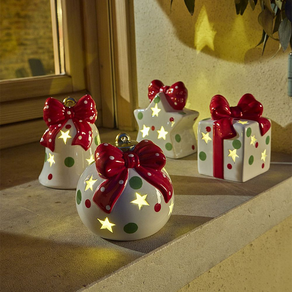 Фигурка с подсветкой "Колокольчик с бантом" 13 см