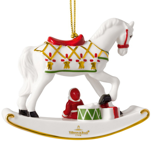 Елочная игрушка Villeroy & Boch Christmas Classics "Лошадка-качалка 2026" 9 см