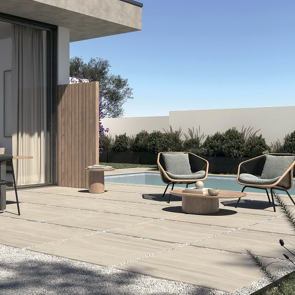 Керамогранит Imola The Rock 90х90 N, Travertino Argentum, 20 мм