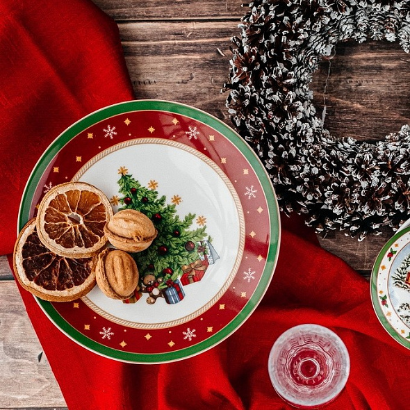 Тарелка салатная "Елка" Happy Wintertime 22 см