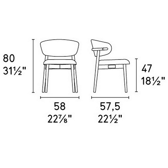 Стул Calligaris Oleandro CS2034, Bouclé Taupe