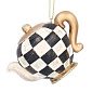 Елочная игрушка "Заварник" 8 см, цвет черно-белый