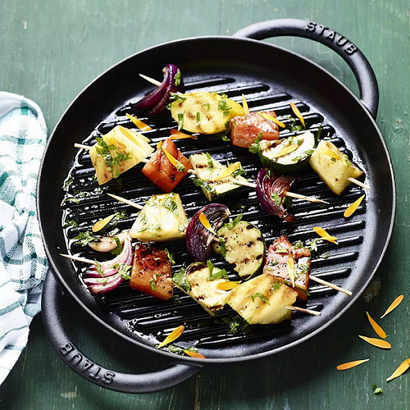 Сковорода-гриль круглая с двумя ручками Grills 22 см, черная