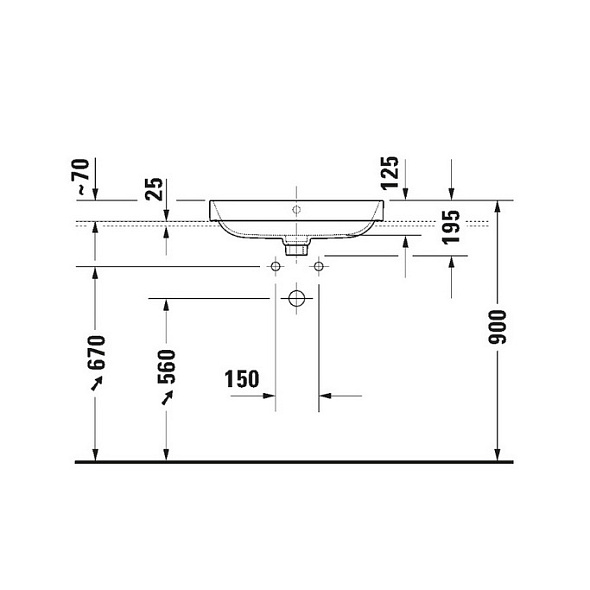 Раковина Duravit Happy D.2 Plus 60х46 2360600000, накладная, белая
