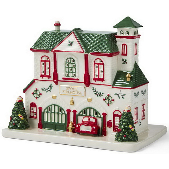 Фигурка Spode Christmas Tree Giftware "Пожарная станция" 14х17х11 см, с подсветкой