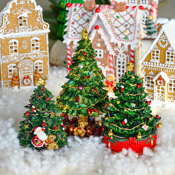 Шкатулка музыкальная "Елка на ножке" 22,5 см