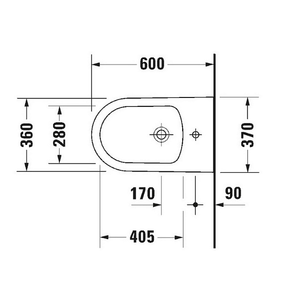 Биде напольное Duravit ME by Starck 37х40, WonderGliss, 22891000001