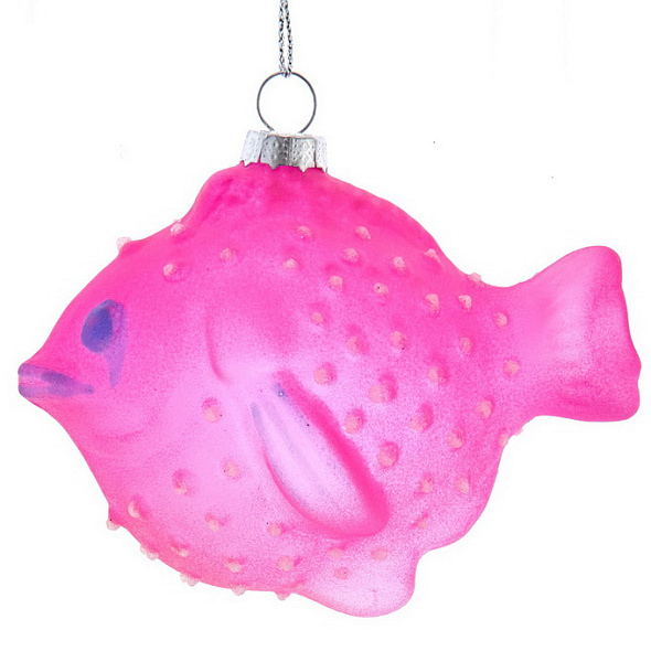 Елочная игрушка "Светящаяся Рыба" 11 см, розовая