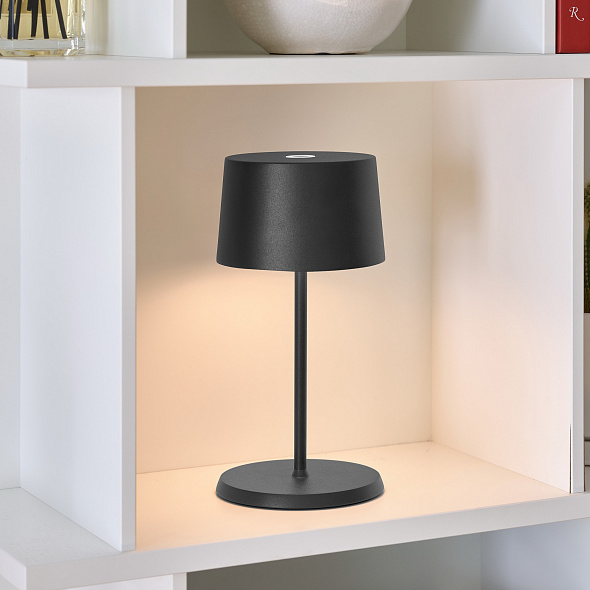 Лампа настольная Zafferano Olivia Pro Mini 22 см, темно-серая