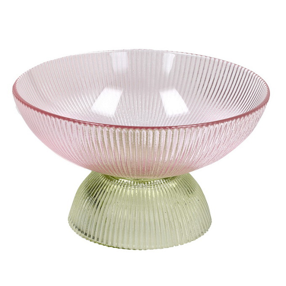 Чаша на ножке Galassia Clear 15х8 см, цвет сиреневый/оливковый